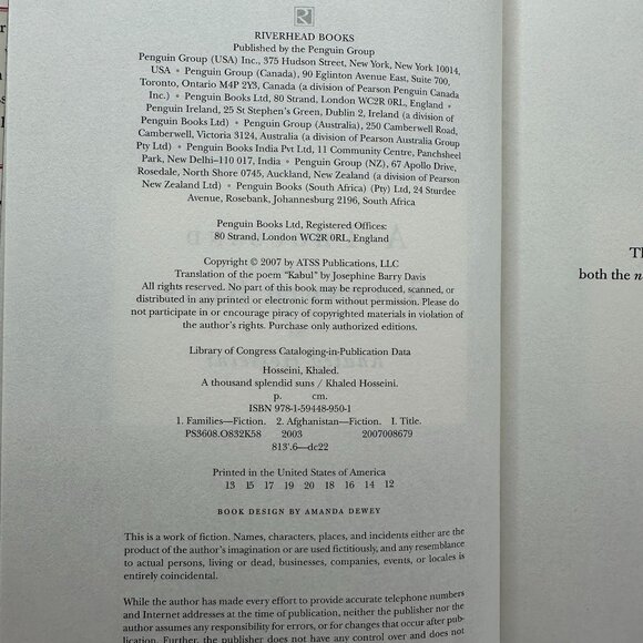 A Thousand Splendid Suns (Hardcover) Khaled Hosseini - Picture 5 of 5